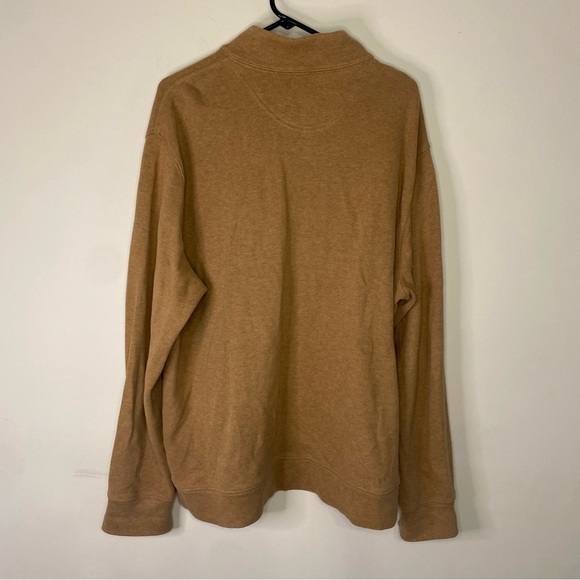 Men's Lands End Brown Pull Over Quarter Zip Sweater Size XL Business Casual - Picture 7 of 14